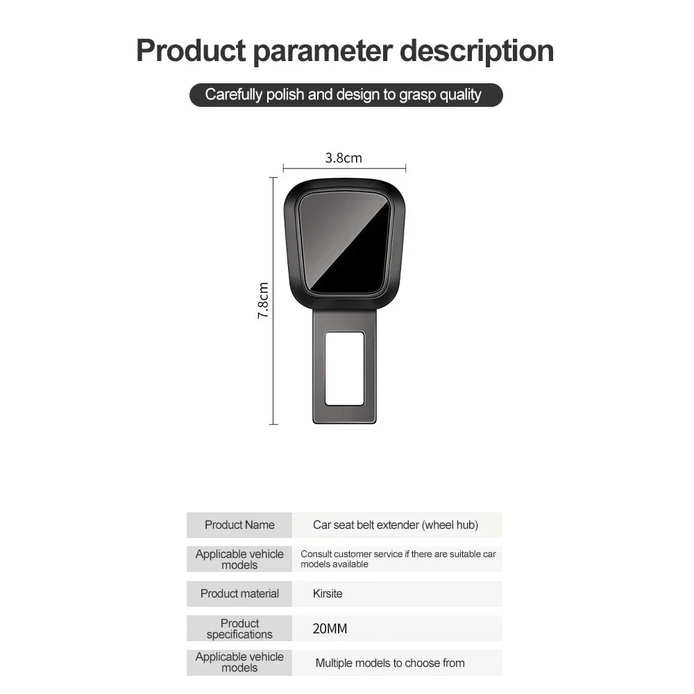 2PCS Car Seat Belt Clip Extender Safety Buckle for Tesla Porsche Thick Insert Socket Lock Buckle - Automotive LED Light