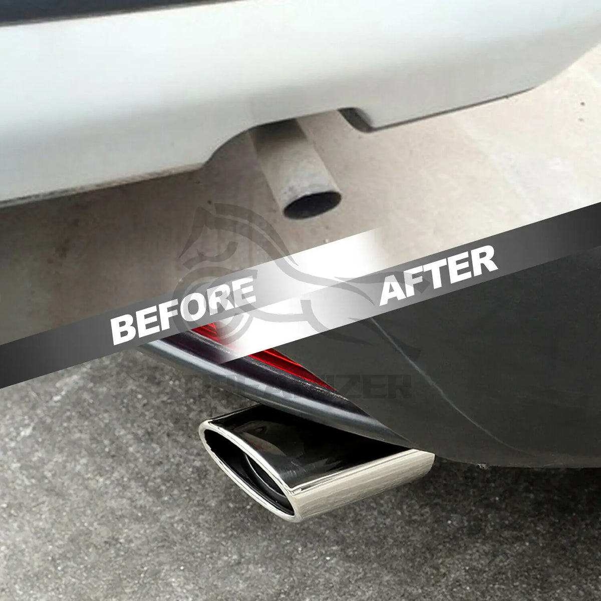 Auto Car Exhaust Pipe Tip Tail Muffler Stainless Steel Muffler Pipe Exhaust Tip Universal Car Ac - Automotive LED Light