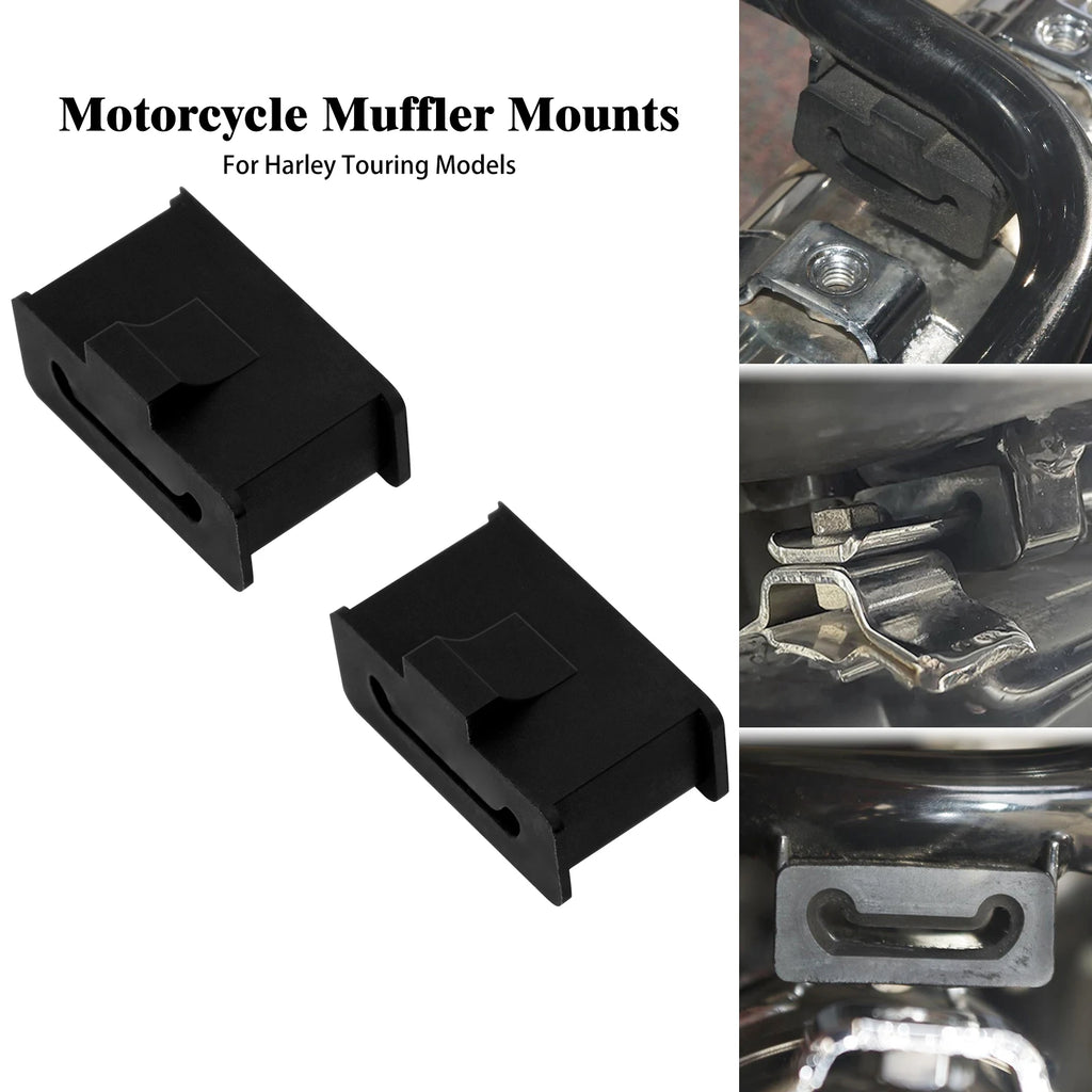 2Pcs Motorcycle Rubber Muffler Mounts Muffler Bushing Support For Harley Touring Road King CVO S - Automotive LED Light
