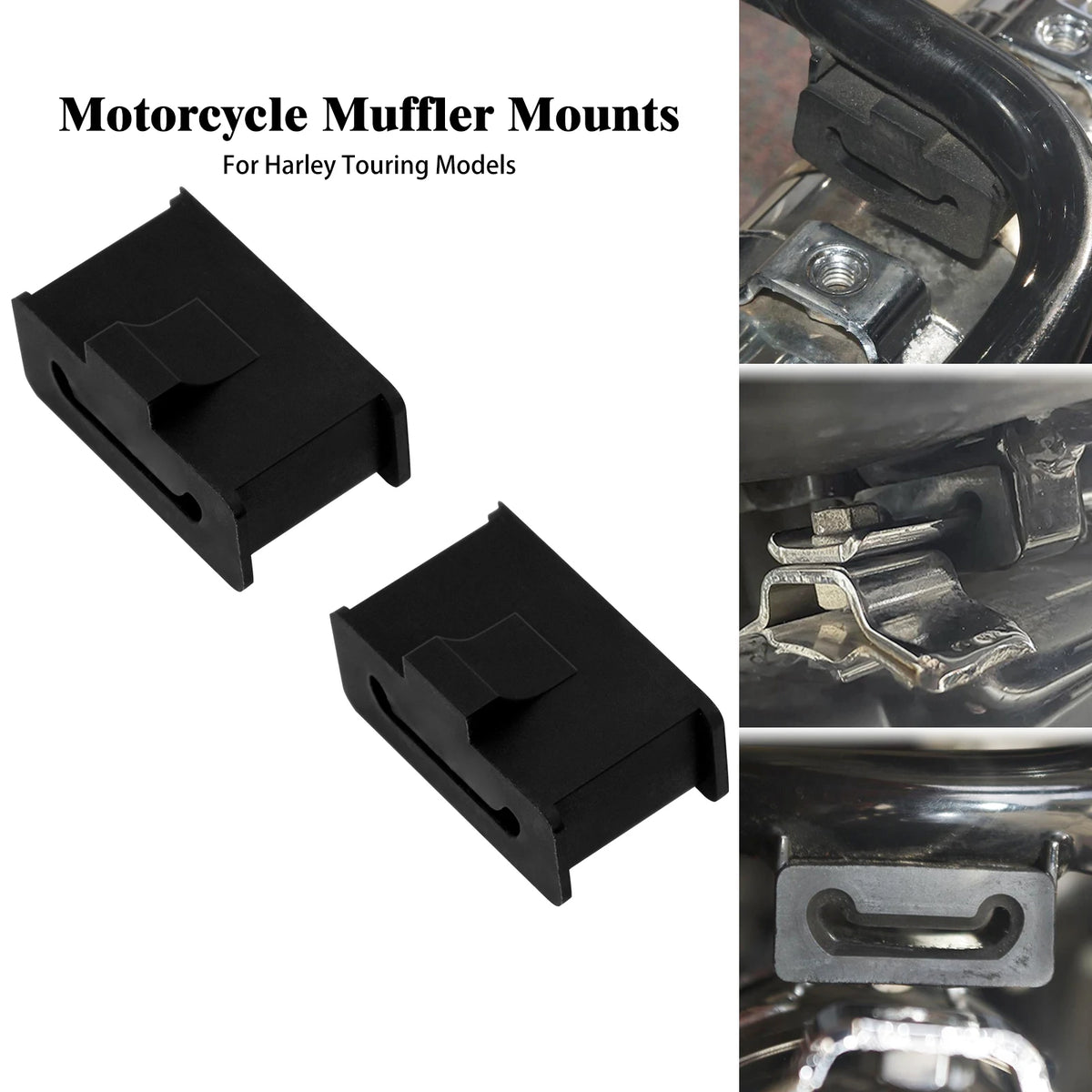 2Pcs Motorcycle Rubber Muffler Mounts Muffler Bushing Support For Harley Touring Road King CVO S - Automotive LED Light