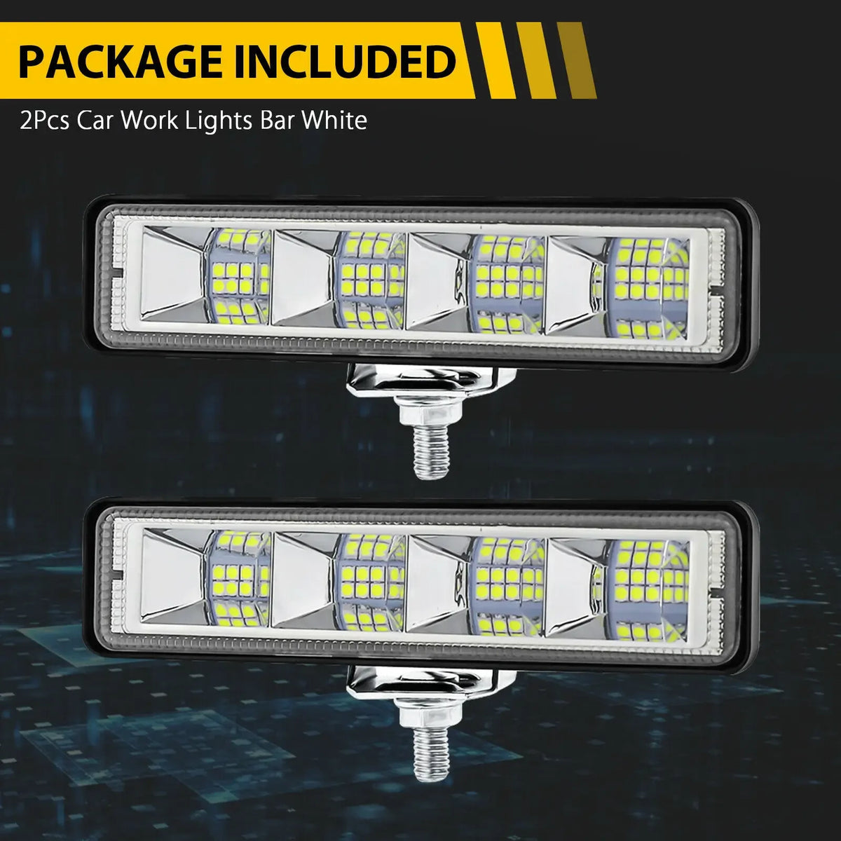 2Pcs 72W Car Work Light LED Bar 4x4 24 LED Worklight Bar Offroad SUV ATV Tractor Boat Trucks Exc - LED Motorcycle Light