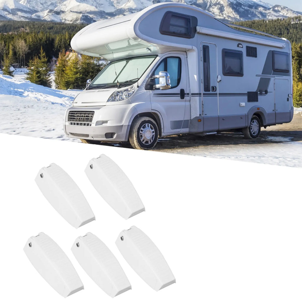 5pcs Door Catch Holder Latch for RV Motorhome Camper Traile Travel Baggage White ABS Car Accesso - Automotive LED Light