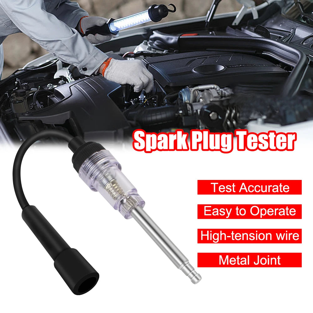 Car Spark Plug Tester Diagnostic Tools Engine Start Test In-Line Igniton Troubleshooting Kit Tru - Automotive LED Light