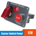 12V Racing Car Starter Start Stop Button Ignition Light Toggle Switch Panel Carbon Fiber Automot - Automotive LED Light