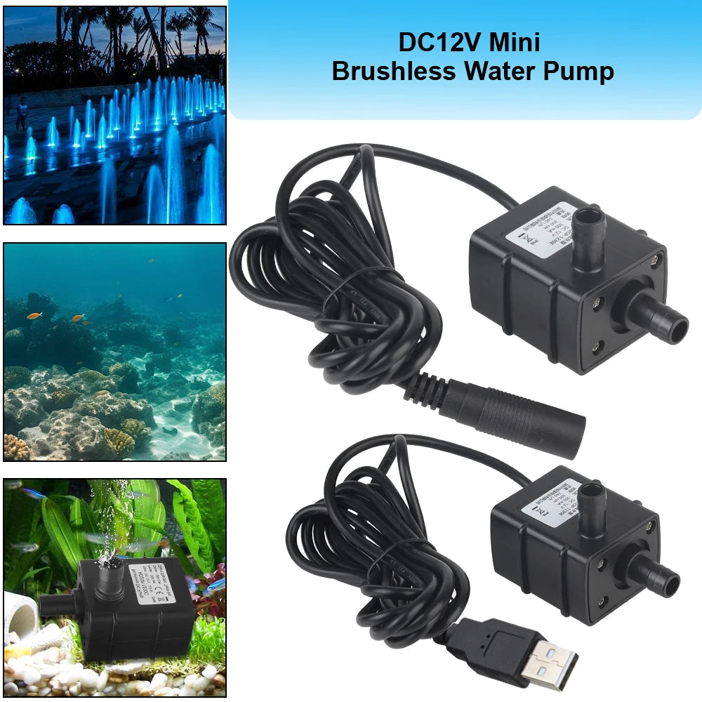 Water Circulation Brushless Small Water Pump Micro 5V for Garden Pond Fish Tank  for Mini DC12V - Automotive LED Light