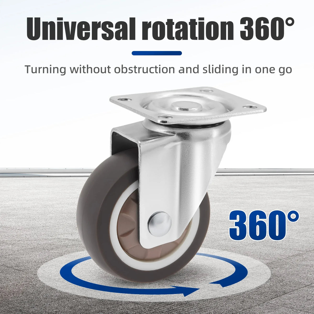 4pcs Heavy Duty Furniture Caster Rubber Universal Wheels Swivel Caster Roller Wheel For Platform - Automotive LED Light