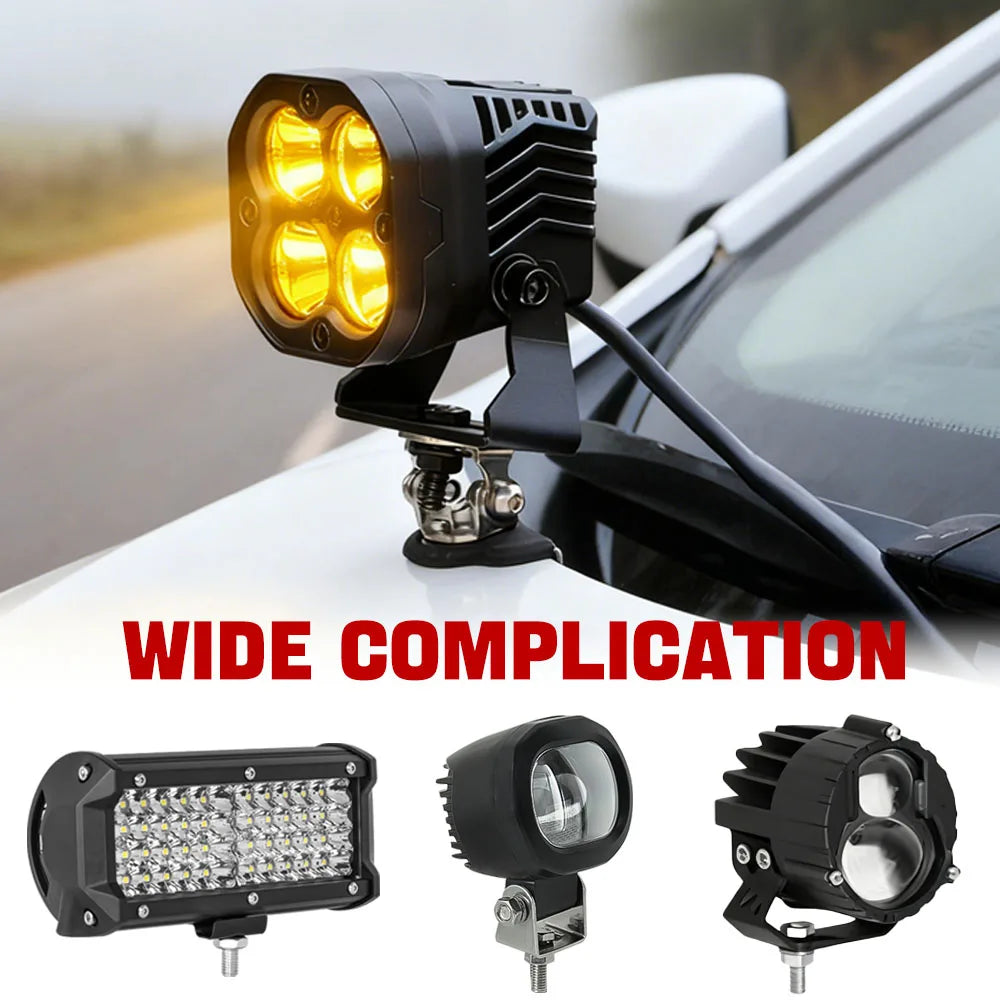 LED Work Light Bar Mount Bracket Car Headlight Holder Flood Lights Spotlight Bracket For Off Roa - LED Motorcycle Light