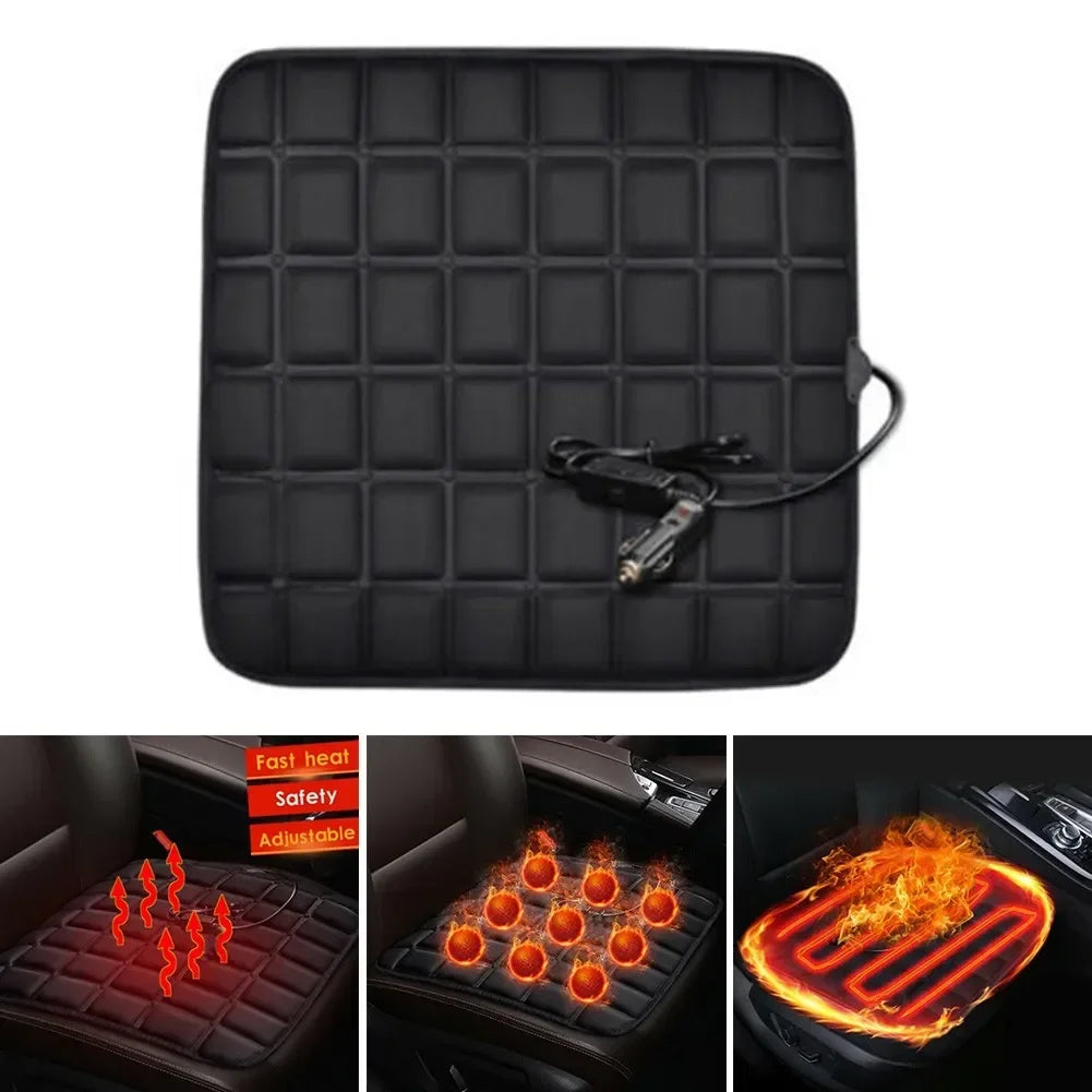 Electric Heating Pads 12V Car Seat Heated Cover Universal Front Seat Cushion Adjustable Temperat - Automotive LED Light
