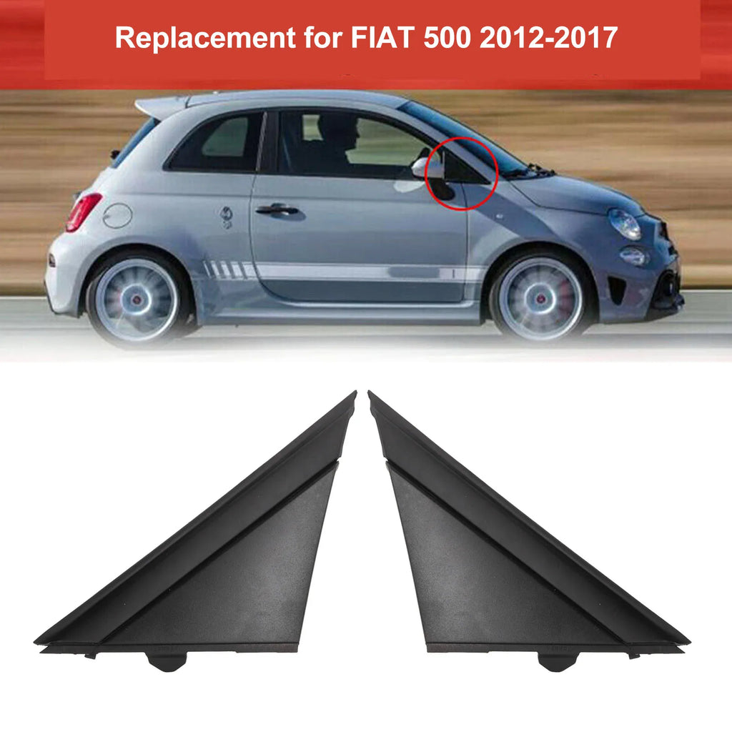 Molding Door Mirror Triangle Plate Cover For FIAT 500 2012-2017 Flag Cover Front for FIAT 2012-2017 - Automotive LED Lig