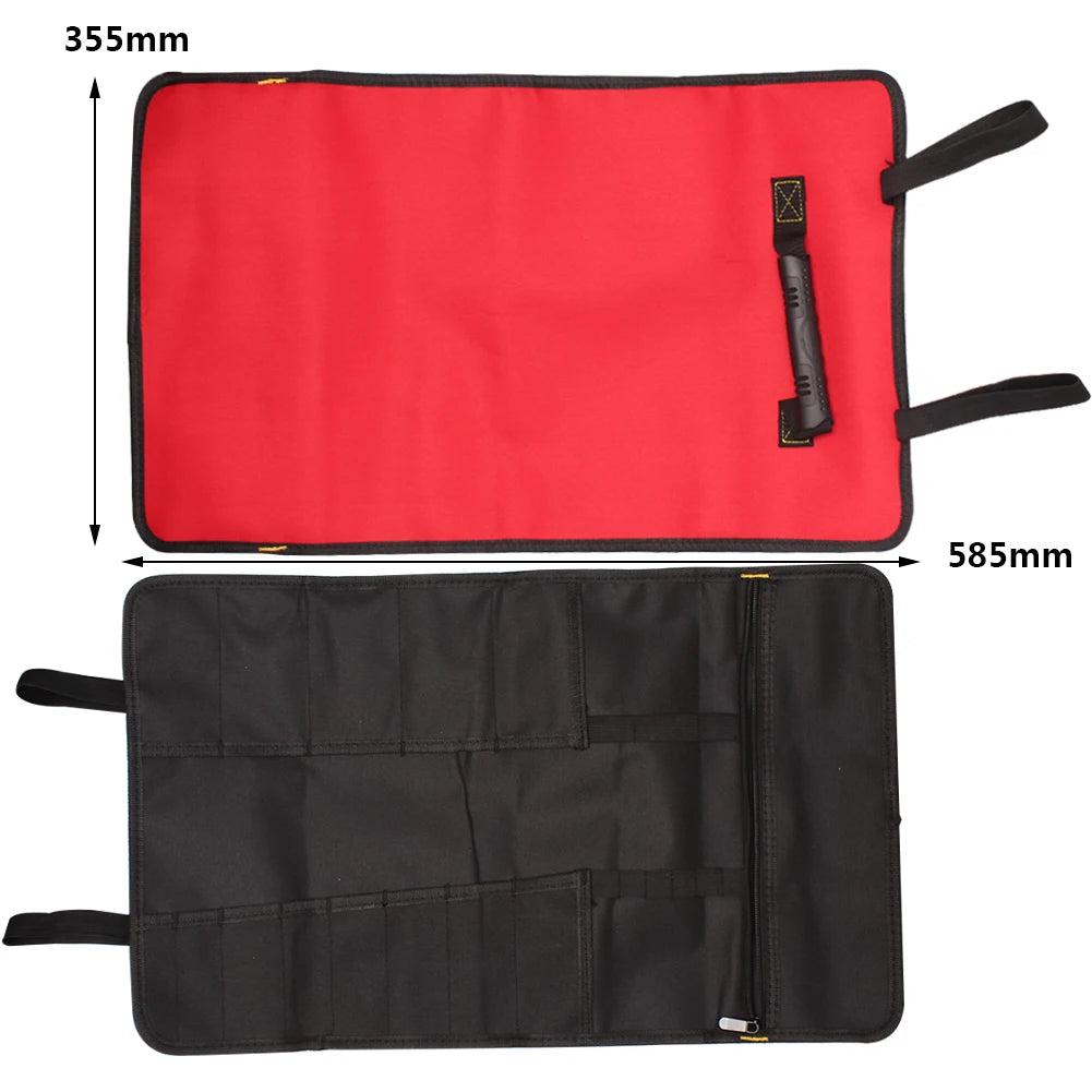 Universal Motorcycle Tools Bag Multifunction Oxford Pocket Toolkit Rolled Bag Portable Large Cap - Automotive LED Light