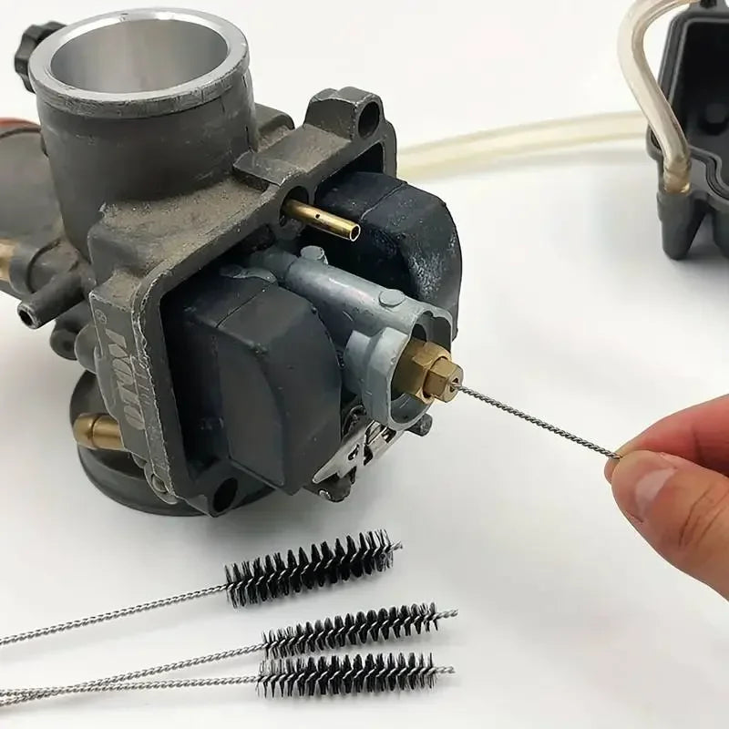 15pcs Carburetor Cleaning Brush Set Carburetor Carbon Dirt Jet Cleaner Tool Kit Car Cleaning Bru - Automotive LED Light