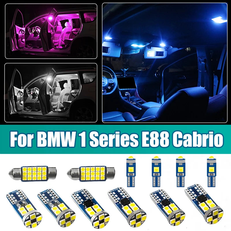 For BMW E88 Cabrio 1 Series 12pcs Car LED Bulbs Interior Dome Reading Lamp Glove Box Vanity Mirr - Automotive LED Light