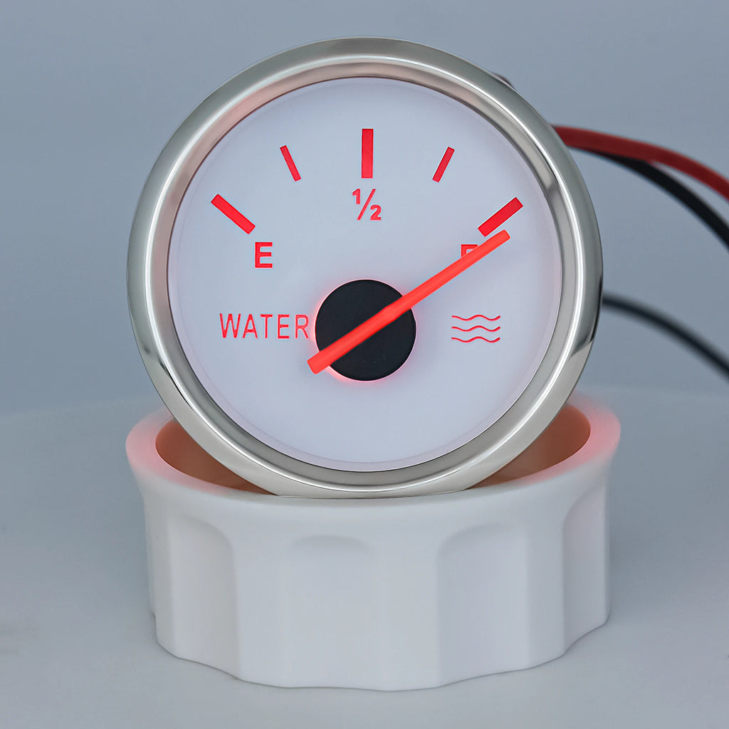 2'' 52MM Water Level Gauge Water Level Meter Signal 0~190 ohm Tank Indicator With Red Backlight  - Automotive LED Light