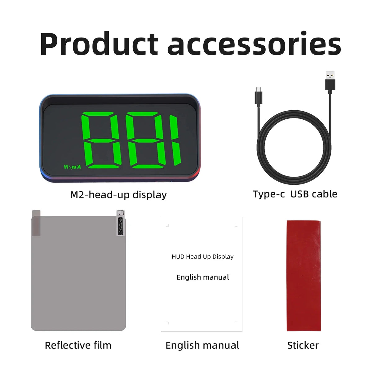 Car Speedometer HUD GPS Head Up Display Digital Speed Meter Windshield Projector For Vehicles Tr - Automotive LED Light