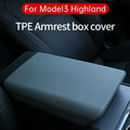 for Tesla Model 3 Highland 2024 TPE Soft Case Car Center Console Arm Rest Lid Auto Central Armre - Automotive LED Light