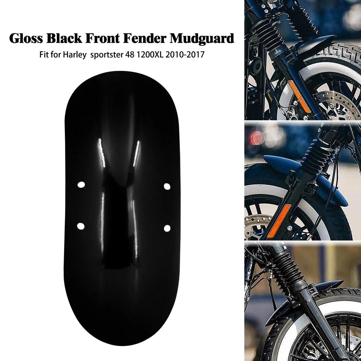 Motorcycle Metal Short Front Fender Black Custom Mudguard Cover Steel For Harley Sportster Forty - Automotive LED Light