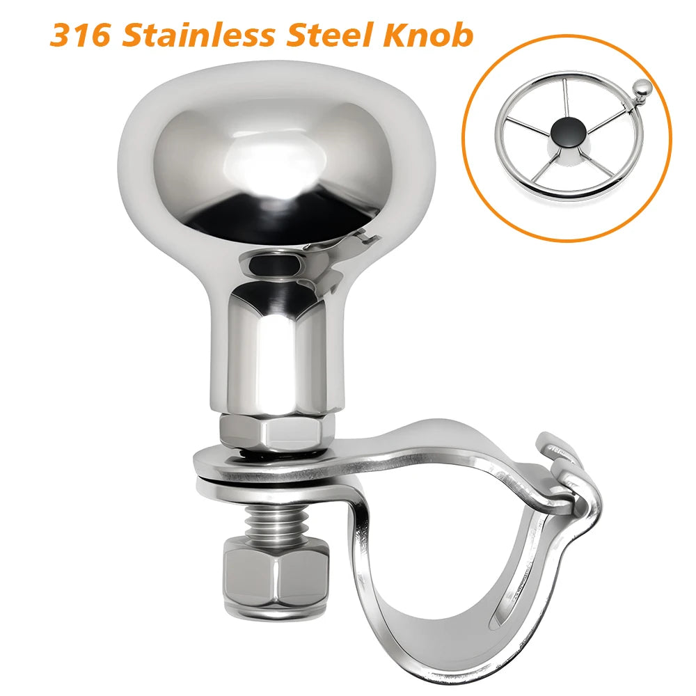 Turning Steering Wheel Booster Spinner Knob 360 Degree Rotation Stainless Steel 316 Bearing Powe - Automotive LED Light