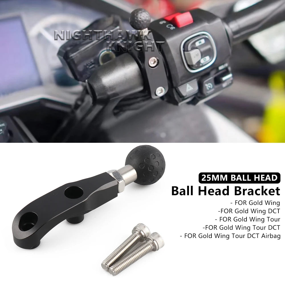 25mm Ball Head Handlebar Expansion Bracket For Honda Gold Wing GL1800 Tour DCT F for Honda F6B 2018-2025 - Automotive LE