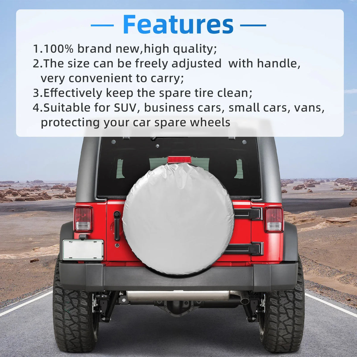 13-19inch 19-23inch Car SUV Spare Tire Cover Case White Tire Wheel Bag Tyre Spare Storage Tote O - Automotive LED Light