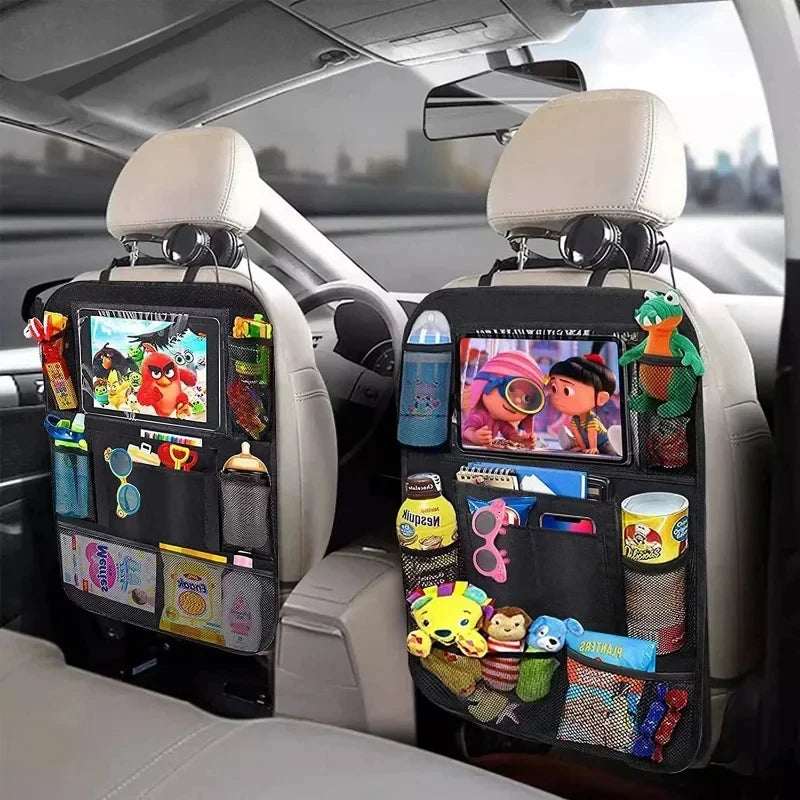 Car Seat Organizer Multifunctional Oxford Fabric Car Back Multi Pocket Storage Bag with Tablet H - Automotive LED Light