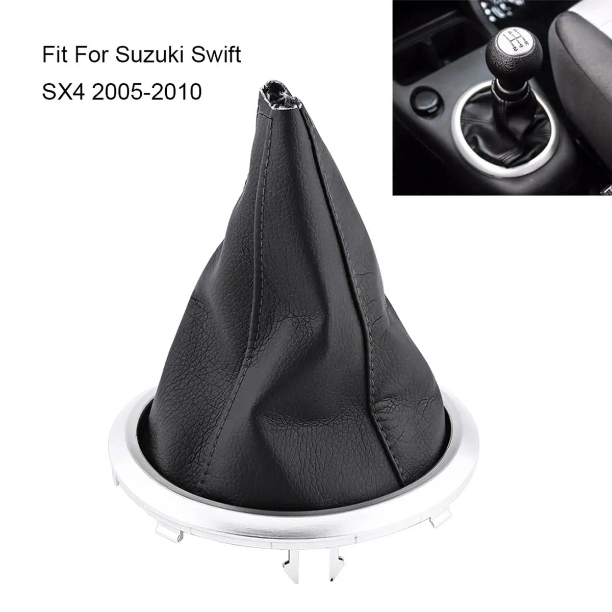 Car Black Manual Transmission Shift Lever Frame Boot Cover Fit For Suzuki Swift  for Suzuki SX4 - Automotive LED Light