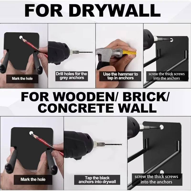 Heavy Duty Tool Storage System Hooks Wall Holder Garage Storage Multi-Purpose Garden Tool Organi - Automotive LED Light