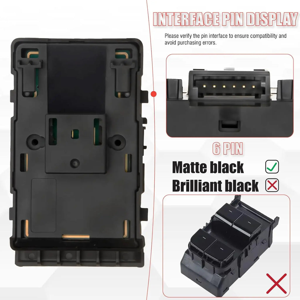 For Tesla Model 3 2020-2024 Model Y 2021-2024 Master Power Window Switch MatteBl for Tesla Model 3 Model Y 2020-2024 - A