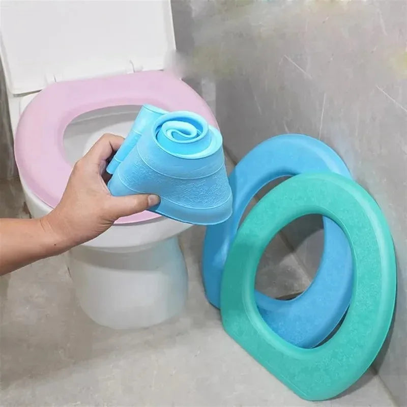 Waterproof Toilet Seat Cover Washable Sticker Foam Portable Silicone Toilet Lid Cover Cup Covers - Automotive LED Light