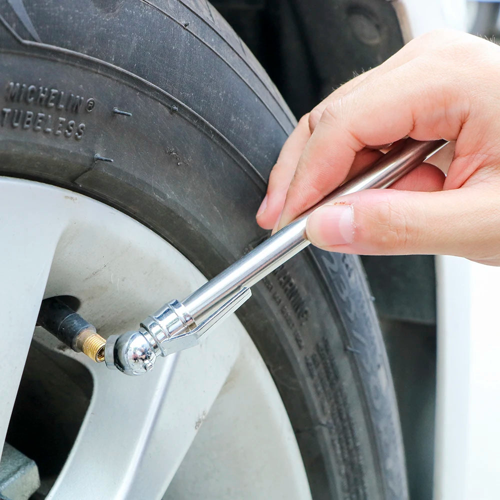 5-50 PSI Motorcycle Tire Pressure Gauge Test Pen Portable Meter Emergency Tools Electric Bicycle - Automotive LED Light