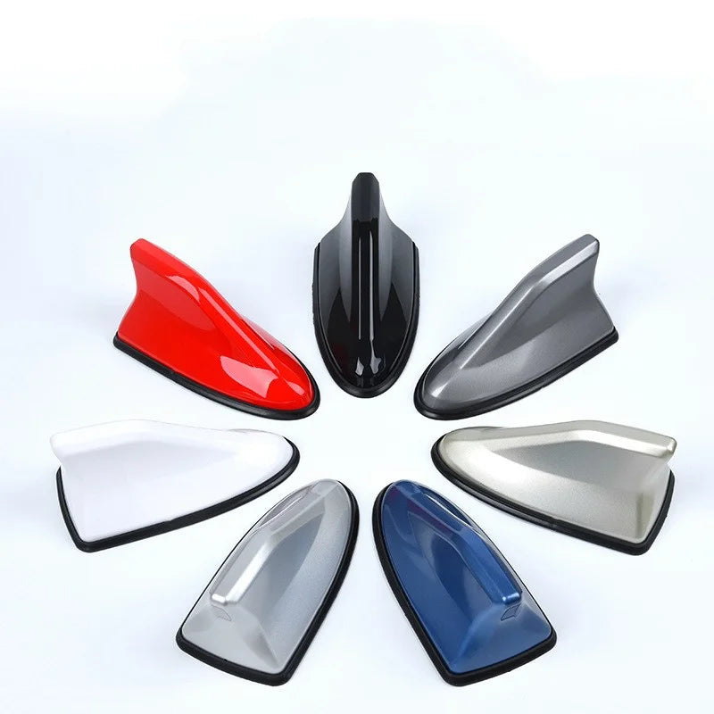 17cm Car Roof Shark Fin Antenna Cover Sticker Carbon Fiber Universal Auto Radio AM FM Antenna Si - Automotive LED Light