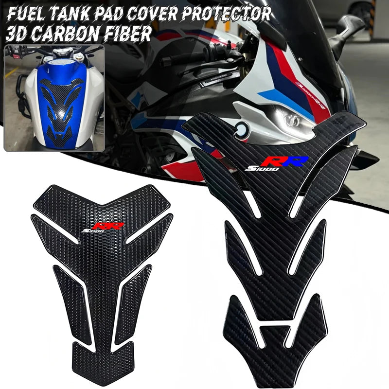 3D Carbon Fiber Motorcycle Fuel Tank Pad Cover Protector Decal Stickers For BMW S1000RR S1000 RR - Automotive LED Light