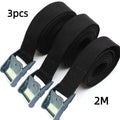 3pcs 2M Buckle Tie-Down Belt cargo straps for Car motorcycle bike With Metal Buckle Tow Rope Str - Automotive LED Light