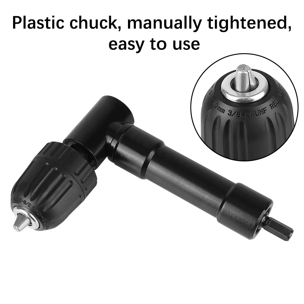 3 Jaw Clip 90 Degrees Right Angle Extender For Electric Drill Bits Adapter Plastic/Metal Chucks  - Automotive LED Light