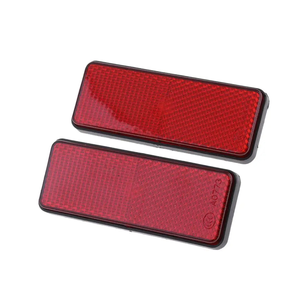 2pcs Rectangle Reflective Reflector Motorcycle Motorbike ATV Scooter Dirt Bike Moped 4 Wheeler R - Automotive LED Light