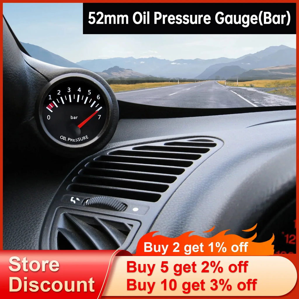 AD 52mm Water Temp/Oil Temp/Voltmeter/Oil Press BAR PSI /Vacuum/Boost Gauge/Air Fuel Ratio/EGT G - Automotive LED Light