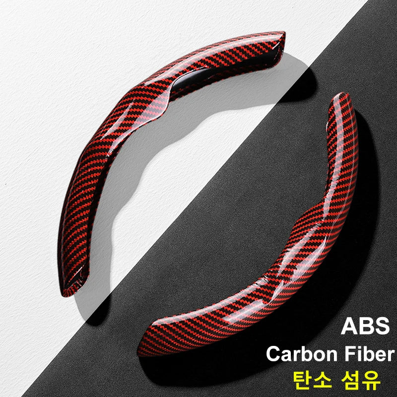 36cm Carbon Fiber Car Steering Wheel Cover Non-slip Sports Ultra-thin Card Cover Summer Auto Han - Automotive LED Light