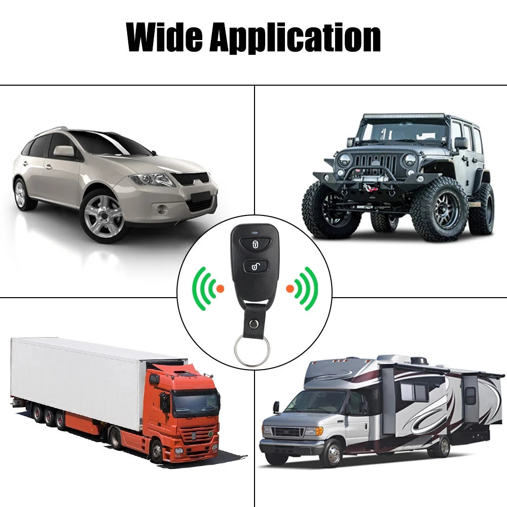 12V Universal Car Keyless Entry Central Locking Remote Control, Wire Cutting Car Rearview Mirror - Automotive LED Light