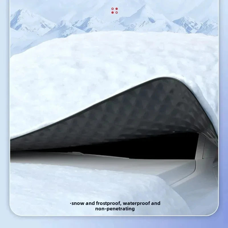 Car Windshield Cover for Ice and Snow, Windproof, Window Guard, Magnetic and Reflective Strips,  - Automotive LED Light