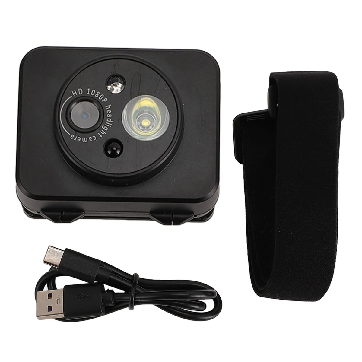 LED Headlamp Camera 1080P 45 Deg Free Adjustment Handsfree Cycling Video Recorder for Running He - Canbus LED Headlight