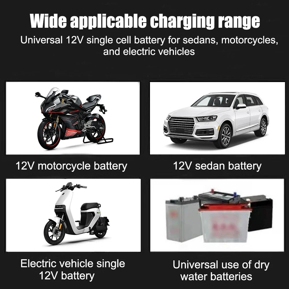 Car Battery Charger 12V 2A 220V Power Puls Repair Charger Wet Dry Lead Acid Battery LED Display  - Automotive LED Light
