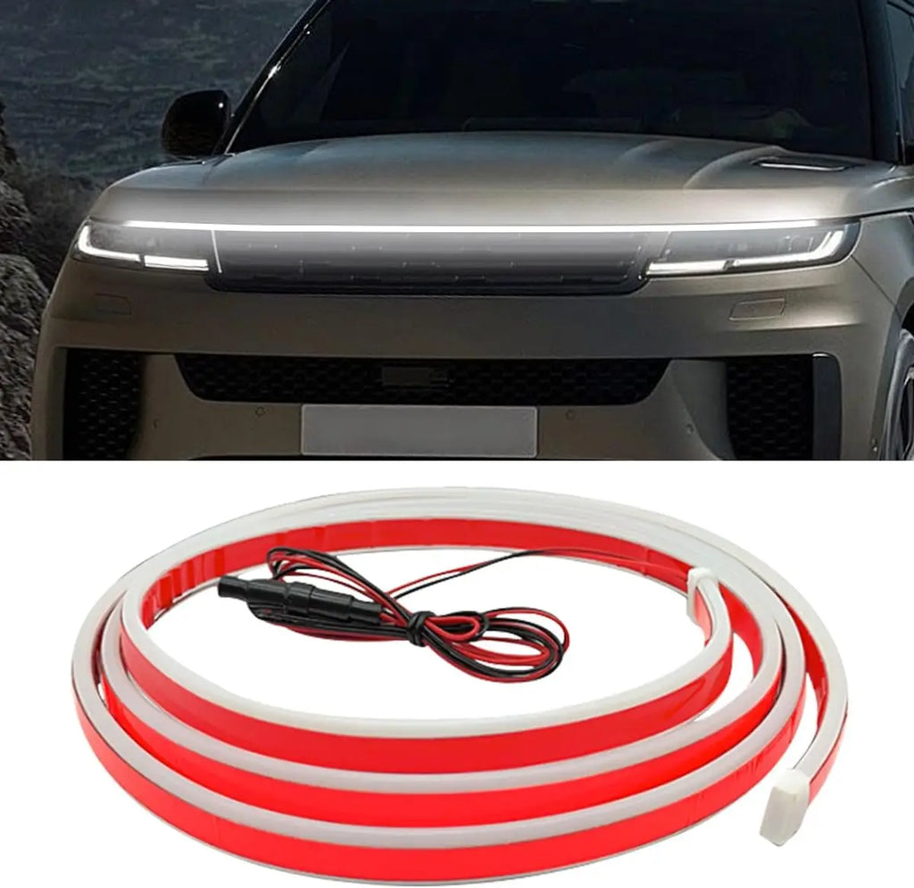 180cm/240cm Exterior Car LED Hood Light Strip Flexible Waterproof Dynamic Scan Start Up Hoodbeam - Automotive LED Light
