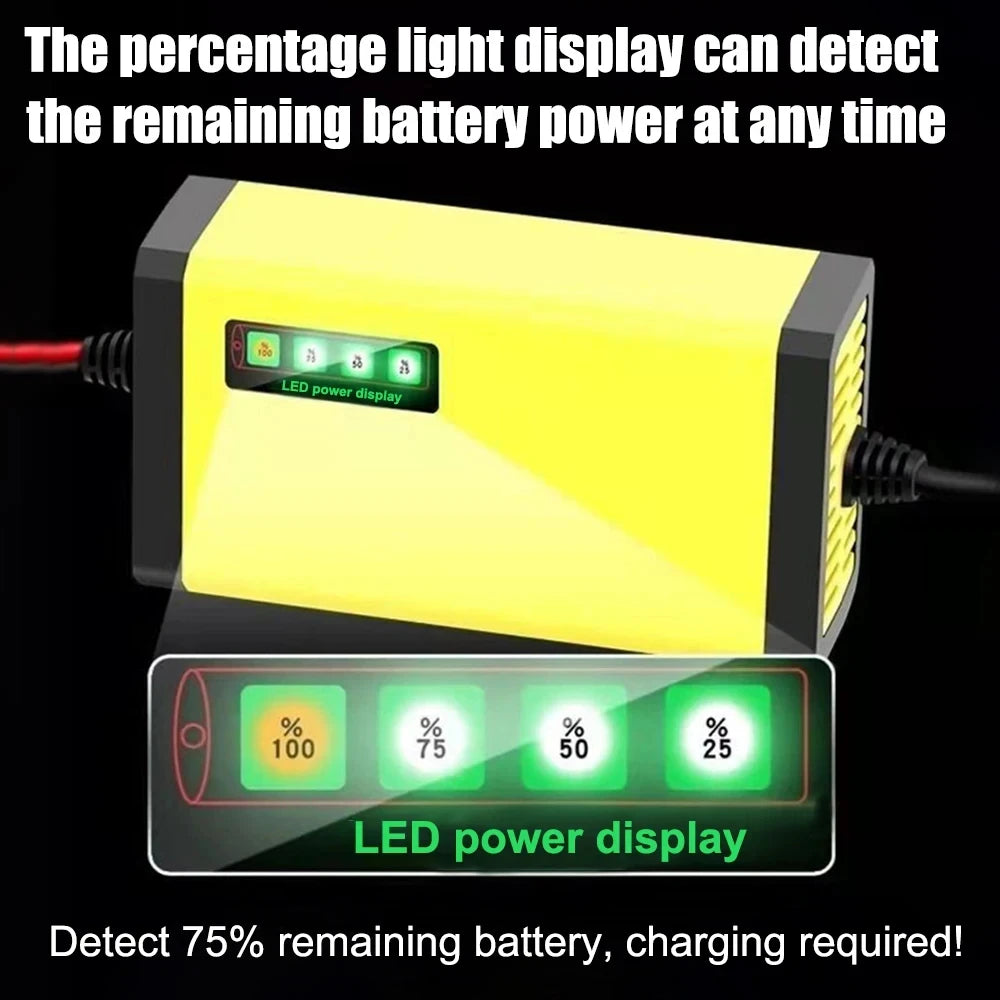 Car Battery Charger 12V 2A 220V Power Puls Repair Charger Wet Dry Lead Acid Battery LED Display  - Automotive LED Light
