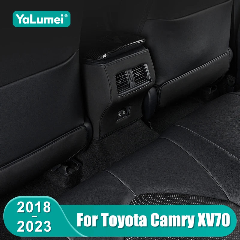 For Toyota Camry XV70 2018 2019 2020 2021 2022 2023 Leather Car Seat Back Anti Kick Cover Access - Automotive LED Light