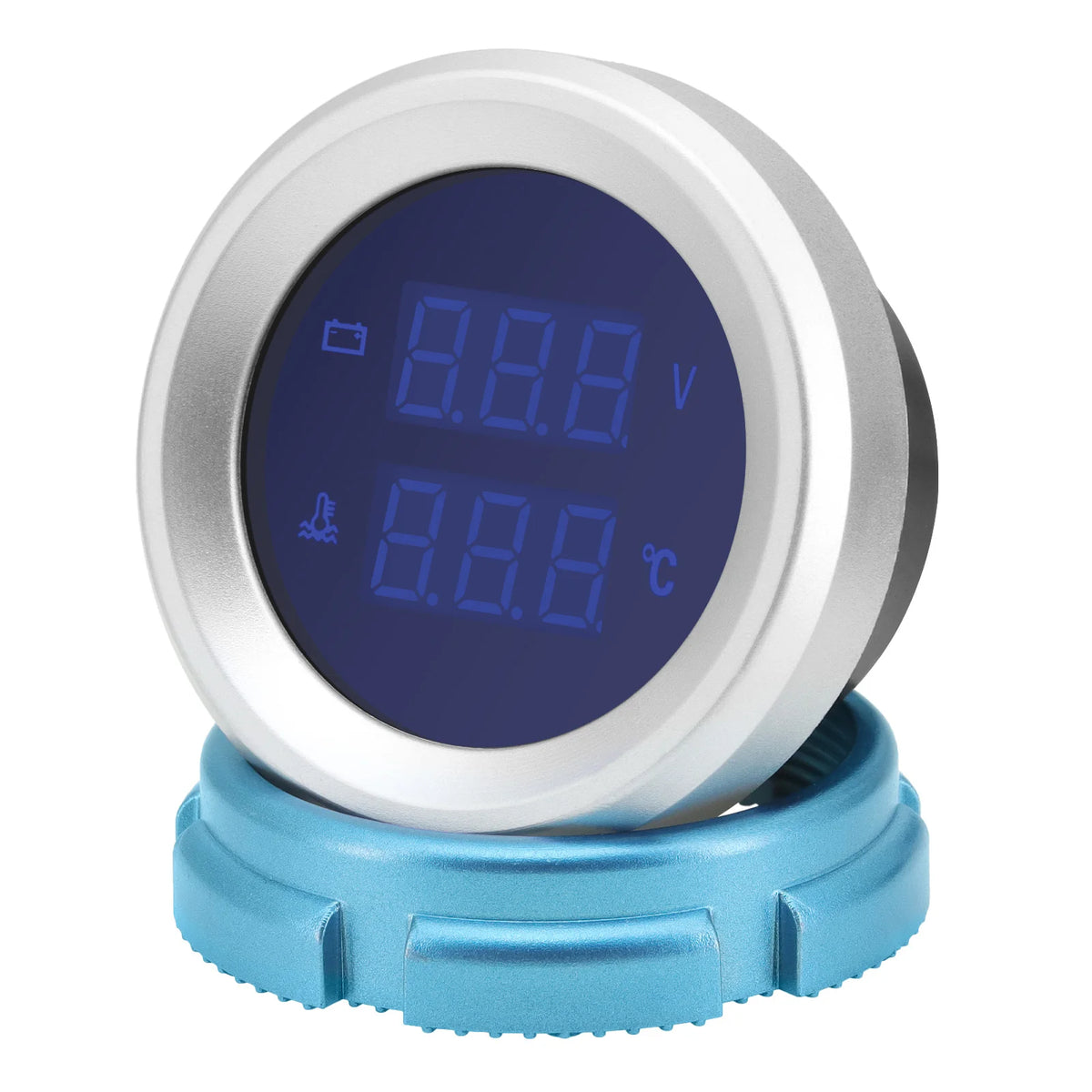 2" 52mm Water Temperature Gauge with Sensor 10mm Blue LED Digital Voltage Volt Meter 2 in 1 Gaug - Automotive LED Light