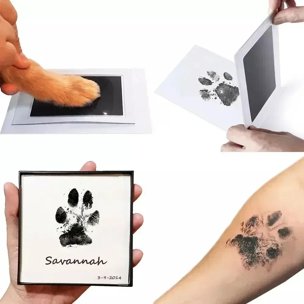Dog Cat Footprint Pad Paw Print Ink Kit Pad Baby Handprint Stamp Safe Non-toxic Mess-free Printi - Automotive LED Light
