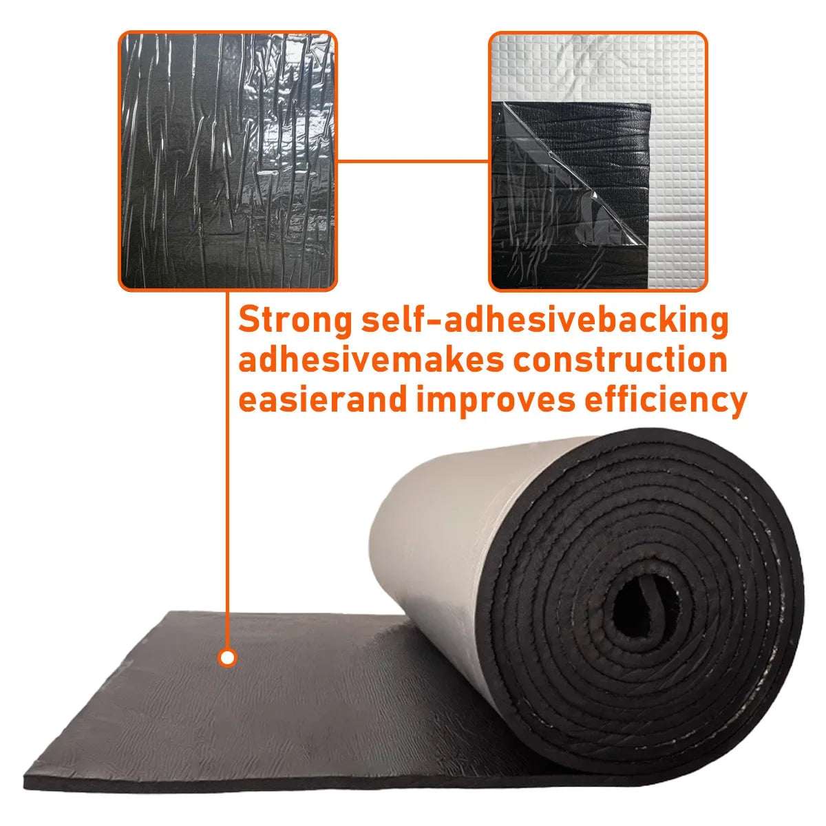 1PC Car Sound Insulation Cotton Engine Hood Heat Insulation Self-Adhesive Pad With Four Specific - Automotive LED Light