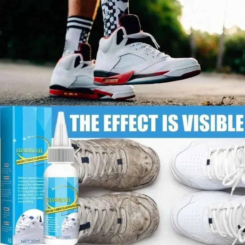 All-Purpose Cleansing Cream Stains Remover White Shoes Cleaning Cream Shoes Whitening with Wipe  - Automotive LED Light