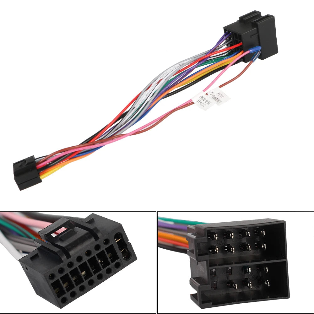 ISO Standard Connector Adapter Car Wire Cable Adapter Car Stereo Radio For ALPINE 16 Pin Plug Ca - Automotive LED Light