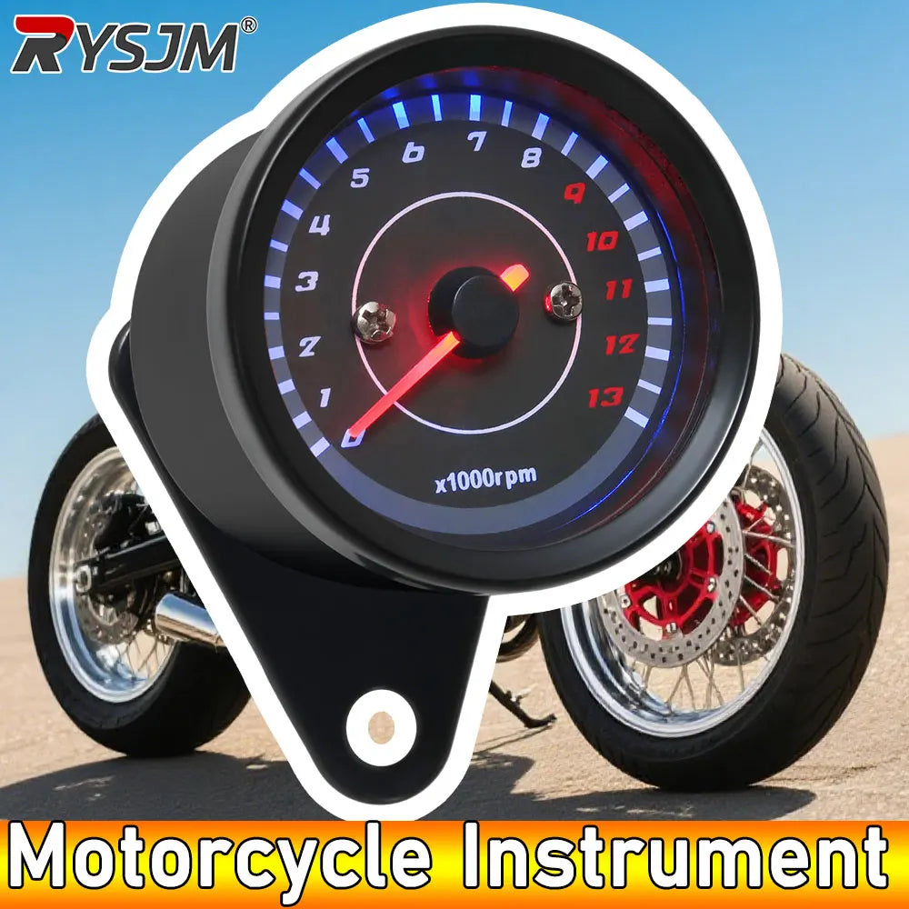 AD Motorcycle Tachometer 13000 RPM Moto Parts Modified Odometer Motobike Accessory Machinery Tac - LED Motorcycle Light