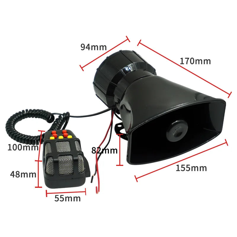 Motorcycle, Off-road Vehicle, Car Mounted Loudspeaker, Seven Tone Shouting Horn, Loudspeaker for - Automotive LED Light